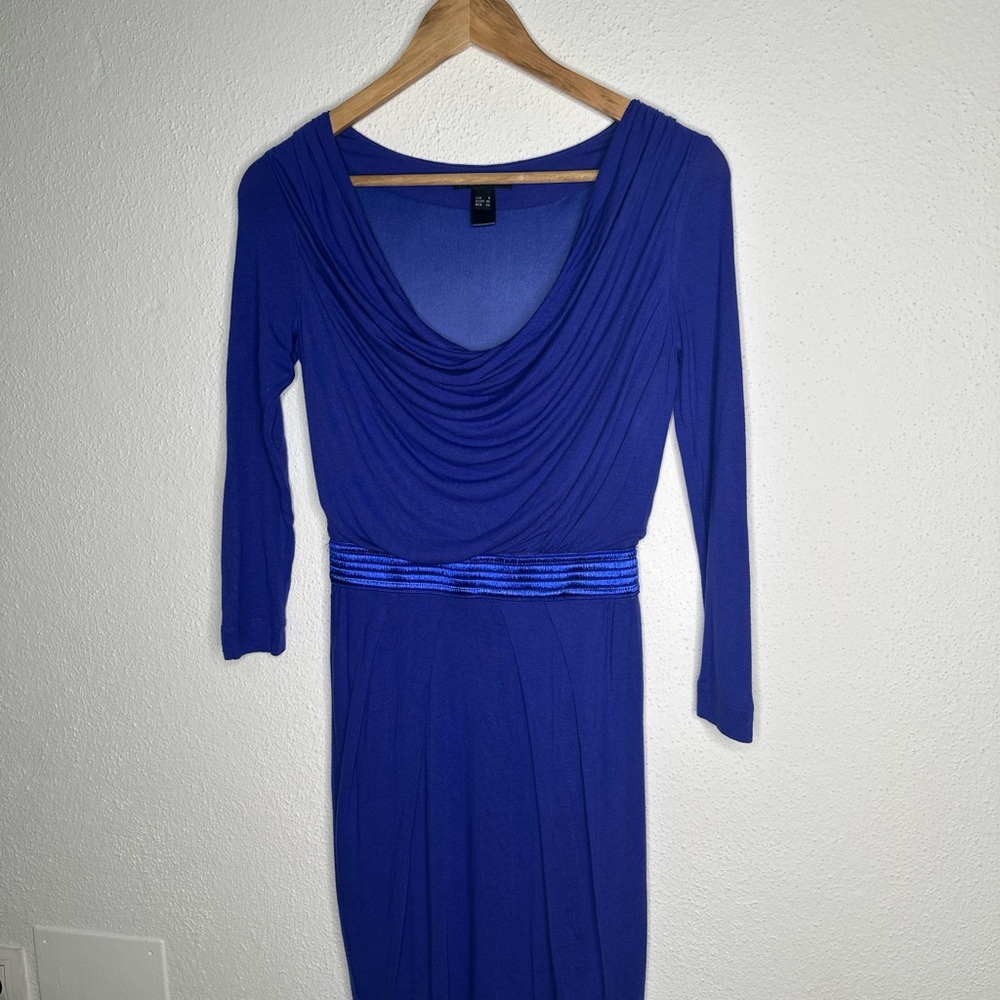 Mango Royal Blue Long Sleeve Dress - Picture 7 of 7